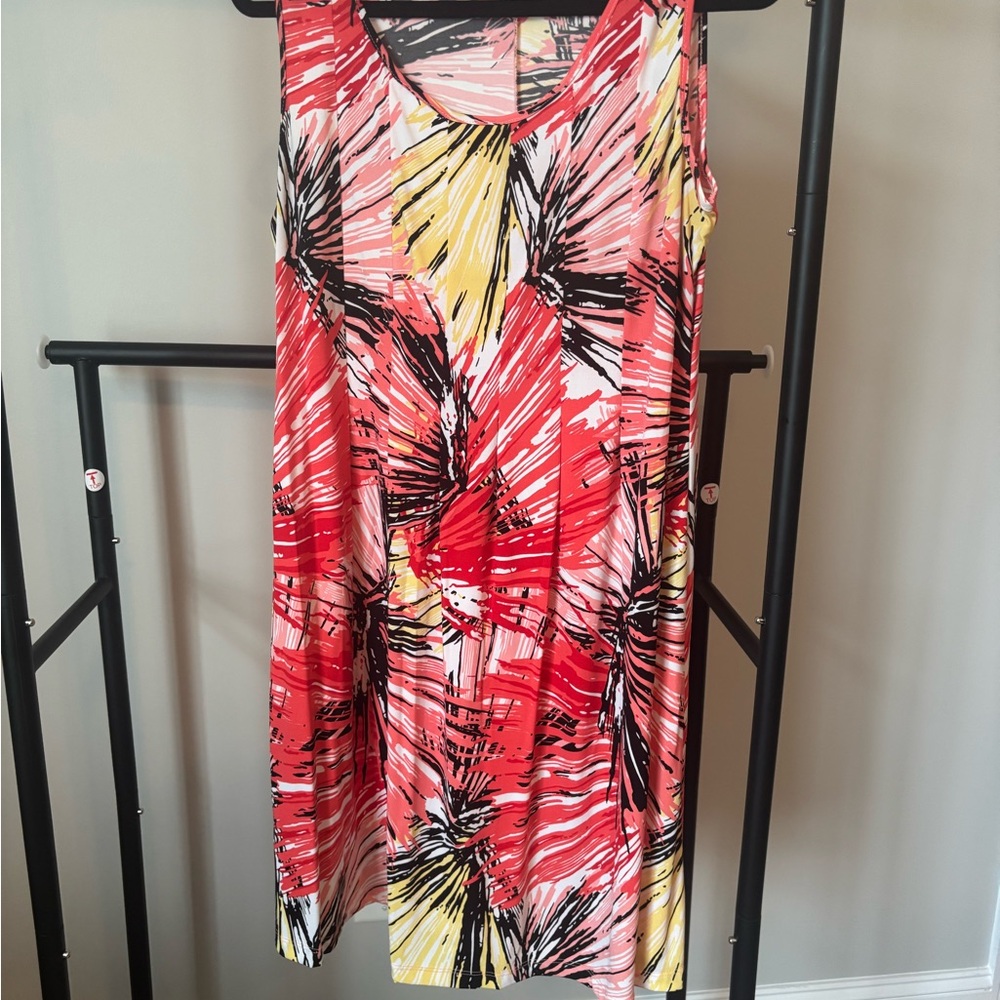 Kim Rogers Abstract Pink and Black Dress